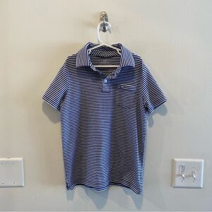 Vineyard vines edgartown polo short sleeve boys small 8-10 Navy White stripes